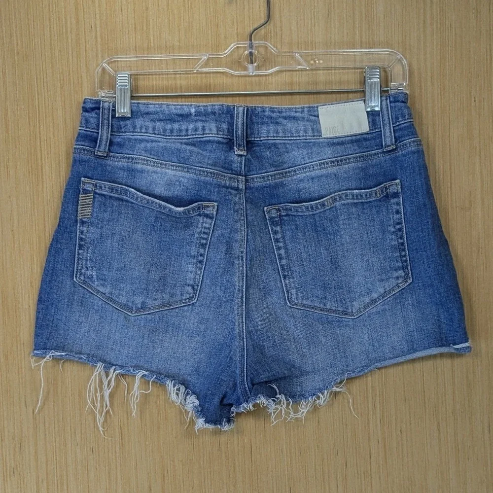 PAIGE Margot Short High Rise Denim Hot Pants Cut Off Westshore Blue Size 30
